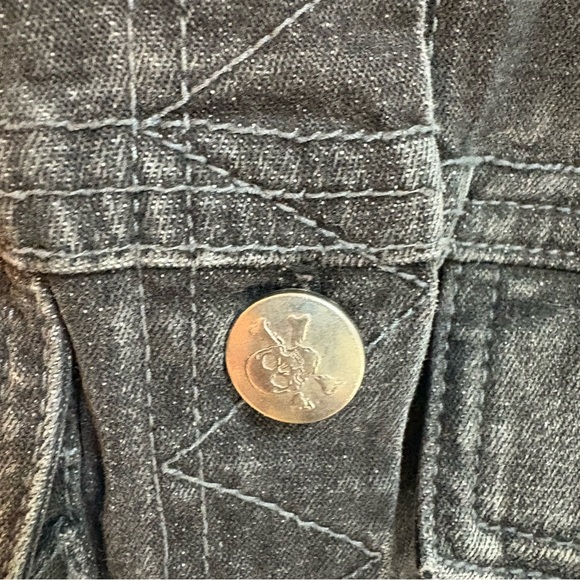 Tripp NYC Denim Bondage Black Jacket Goth Punk Daang Goodman Womens Small - Picture 12 of 14